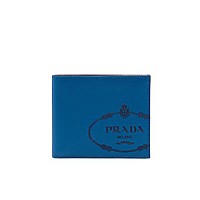 [스페셜오더]PRADA-2MO513 프라다 블랙 송아지 가죽 실크스크린 로고 지갑