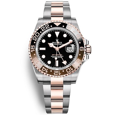 [스페셜오더]ROLEX-롤렉스 GMT-마스터 II 세라믹 베젤 18K 포금 옐로우 골드 블랙다이얼 시계40mm