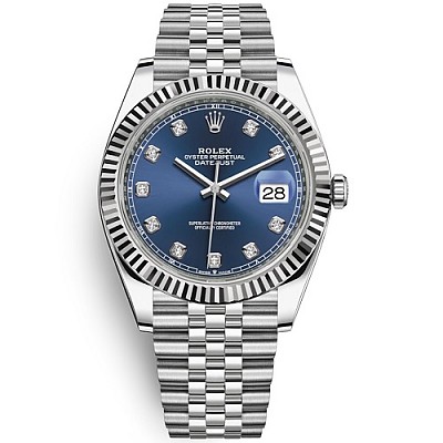 [스페셜오더]ROLEX-롤렉스 데이트저스트 데이트 스틸 다이아 인덱스 블루다이얼 시계41mm