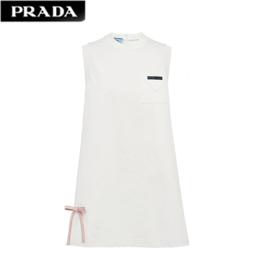 PRADA-33535 프라다 리본 장식 저지 드레스