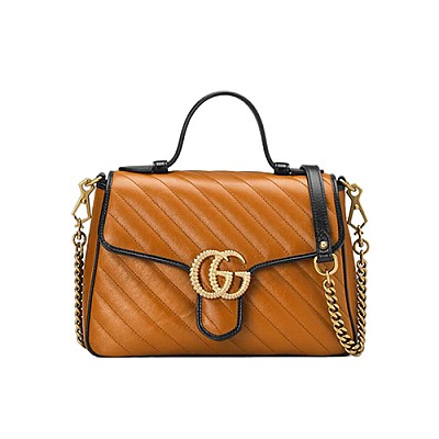 [스페셜오더]GUCCI-‎498110 2535 구찌 브라운 GG 마몽 스몰 탑 핸들백