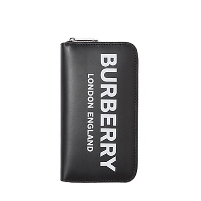 [스페셜오더]BURBERRY-80092111 버버리 블랙 로고 프린트 지퍼 라운드 지갑
