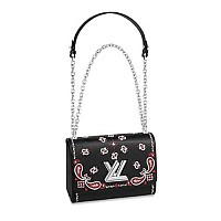 [스페셜오더]LOUIS VUITTON-M52503 루이비통 블랙 에삐 레더 LV 참 장식 트위스트 MM