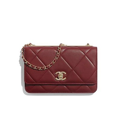 CHANEL-AP1450 샤넬 블랙 램스킨 골드볼 WOC 월릿 온 체인 19cm