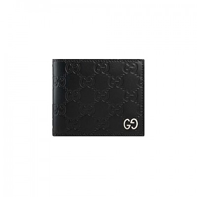 [스페셜오더]GUCCI-473916 1000 구찌 블랙  GG 골드 메탈 2단 지갑