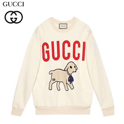 GUCCI-469250 1082 구찌 블랙 코튼 Bosco and Orso 스웨트셔츠