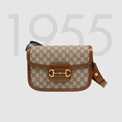 [스페셜오더]GUCCI-602204 9761 구찌 화이트 GG 수프림 1955 Horsebit 홀스빗 숄더백