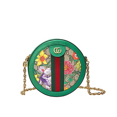 [스페셜오더]GUCCI-550618 9781 구찌 오피디아 옐로우 온라인 단독 GG 플로라 미니 라운드 숄더백