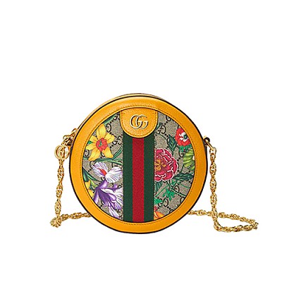 [스페셜오더]GUCCI-550618 8709 구찌 오피디아 그린 온라인 단독 GG 플로라 미니 라운드 숄더백