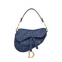 [스페셜오더]DIOR-디올 베이지 멀티 컬러 나비/반다나 자수 Saddle 백 25cm