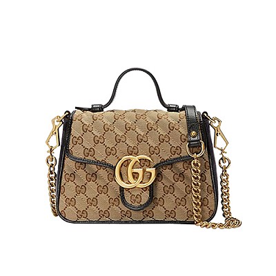 [스페셜오더]GUCCI-583571 8277 구찌 블랙 GG 마몽 미니 탑 핸들백