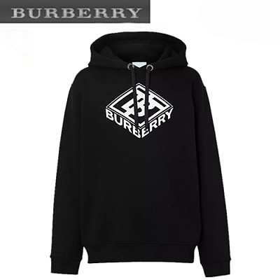 BURBERRY-45596711 버버리 블랙 로고 그래픽 후디 남여공용