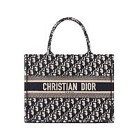 [스페셜오더]CHRISTIAN DIOR-M1296 디올 블루 Toile de Jouy Palms 자수 스몰 DIOR BOOK TOTE 백