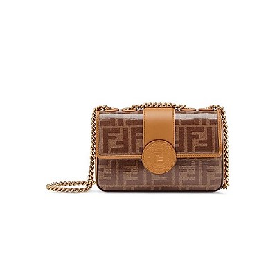 [스페셜오더]FENDI-8BT297 #팬디레플리카 브라운 더블 F 라지 체인 핸드백