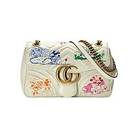 [스페셜오더]GUCCI-443496 2807 구찌 GG Marmont 토프 벨벳 미디엄 숄더백