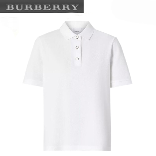 BURBERRY-80171531 버버리 화이트 모노그램 모티프 피케 폴로셔츠