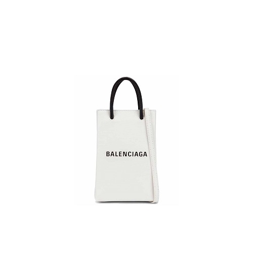 [스페셜오더]BALENCIAGA-5938260 발렌시아가 화이트 쇼핑 휴대폰 지갑 폰 홀더