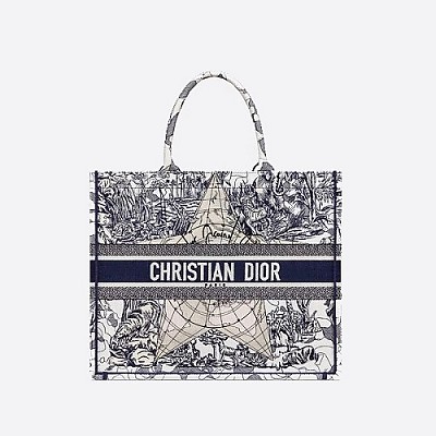 [스페셜오더]CHRISTIAN DIOR-M1286 디올 블루 Toile de Jouy Reverse 자수 DIOR BOOK TOTE 백