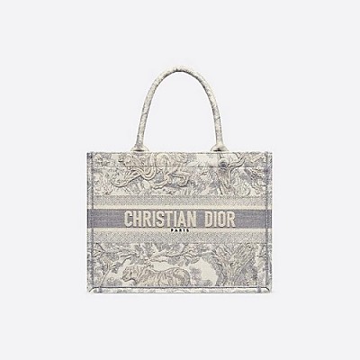 [스페셜오더]DIOR-M1296 디올 블루 Toile de Jouy 자수 스몰 BOOK TOTE 백