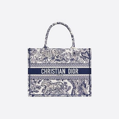 [스페셜오더]DIOR-M1296 디올 블루 DIOR OBLIQUE 자수 데님 스몰 DIOR BOOK TOTE 백