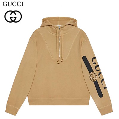 GUCCI-627079 2101 구찌 카멜 구찌 로고 프린트 후드 스웨트셔츠 남여공용