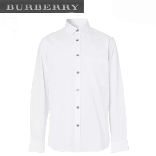 BURBERRY-80288771 버버리 화이트 슬림핏 스트레치 포플린 셔츠