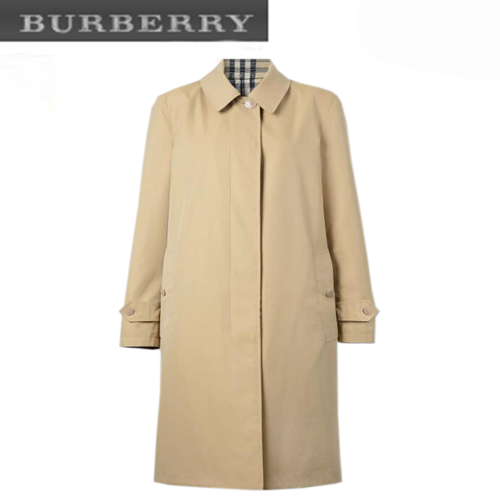 BURBERRY-80288681 버버리 허니 리버시블 리사이클 폴리에스테르 카 코트