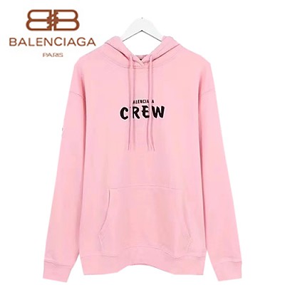 BALENCIAGA-578135 발렌시아가 핑크 프린트 컬리 플리스 Crew 후디 남여공용