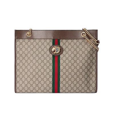 [스페셜오더]GUCCI-537219 2876 구찌 브라운 스웨이드 가죽 타이거 헤드 라지 토트백