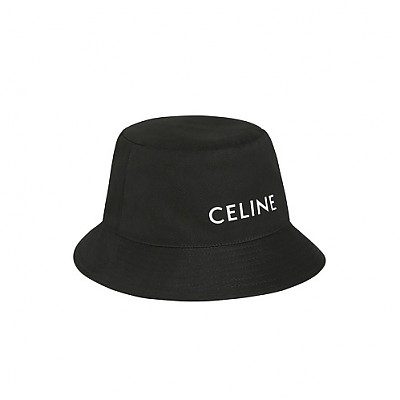 CELINE-2AUD3 셀린느 화이트 로고 프린트 버킷 햇 남녀공용 벙거지 모자