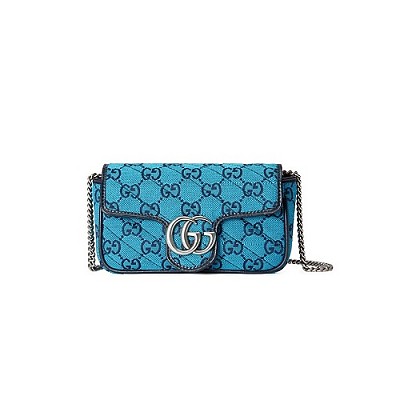 [스페셜오더]GUCCI-476433 4928 구찌 GG 마몽 파스텔 블루 마틀라세 수퍼 미니백