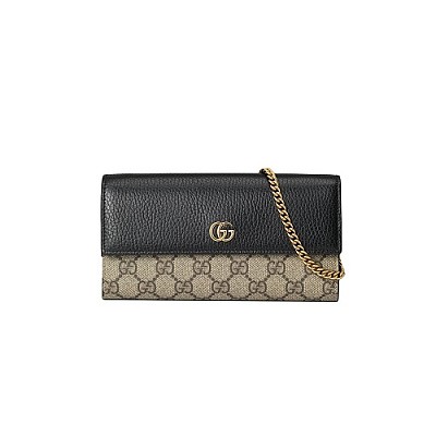 [스페셜오더]GUCCI-‎546585 1283 구찌 블랙 GG 마몽 체인 지갑