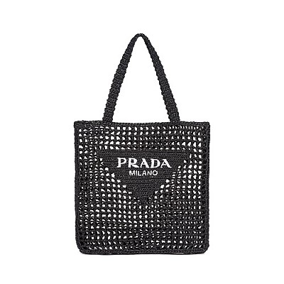 [스페셜오더]PRADA-1BG393 프라다 화이트 라피아 토트 백