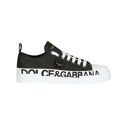 Dolce and Gabbana-돌체 앤 가바나 화이트 라이트 로고 포르토피노 스니커즈 남여공용