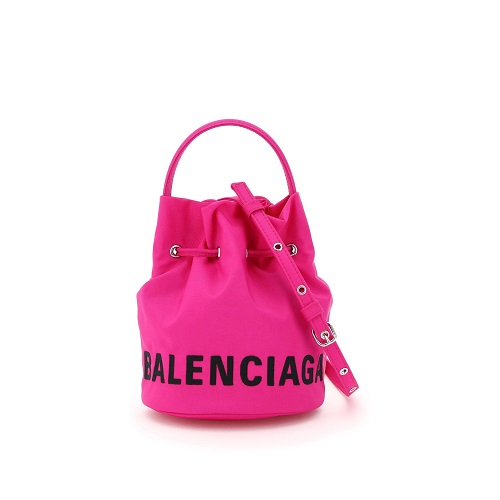 [스페셜오더]BALENCIAGA-619458 발렌시아가 핑크 WHEEL XS 드로스트링 스몰 버킷백