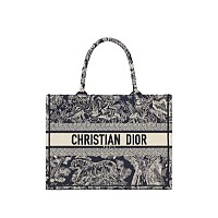 [스페셜오더]CHRISTIAN DIOR-M1296 디올 블루 메쉬 자수 스몰 BOOK TOTE 백