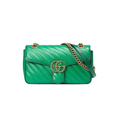 [스페셜오더]Gucci-443497 구찌 블랙 더블 G 스터드 GG 마몽 스몰 숄더백 26cm