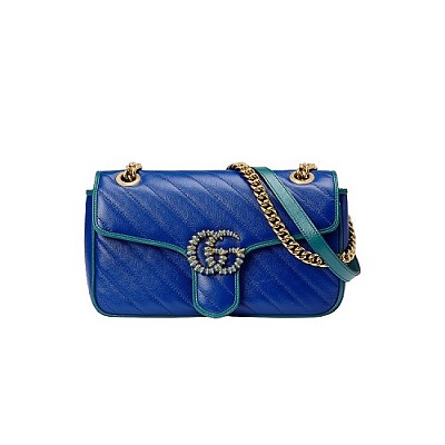 [스페셜오더]Gucci-443497 구찌 화이트 더블 G 스터드 GG 마몽 스몰 숄더백 26cm