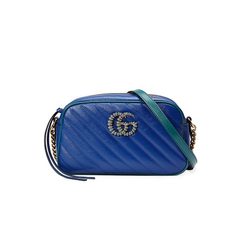 [스페셜오더]GUCCI-447632 8382 구찌 블루 GG 마몽 스몰 숄더백