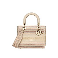[스페셜오더]DIOR-M0565 디올 멀티 컬러 Mille Fleurs 자수 LADY D-LITE 미디엄 백