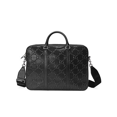 [스페셜오더]GUCCI-‎658573 1000 구찌 블랙 GG 엠보스 서류 가방