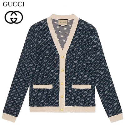 GUCCI-660290 4492 구찌 블루 GG 사선형 코튼 실크 가디건