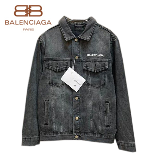 BALENCIAGA-08289 발렌시아가 그레이 프린트 장식 데님 셔츠 남여공용