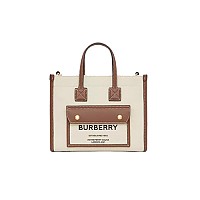 [스페셜오더]BURBERRY-80441421 버버리 블랙 미니 투톤 캔버스 레더 프레야 백