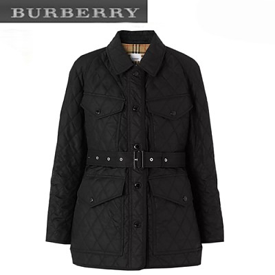 BURBERRY-80358871 버버리 베이지 다이아몬드 퀼팅 필드 재킷 여성용