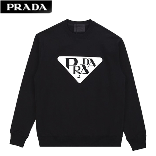 PRADA-10312 프라다 블랙 아플리케 장식 스웨트셔츠 남여공용