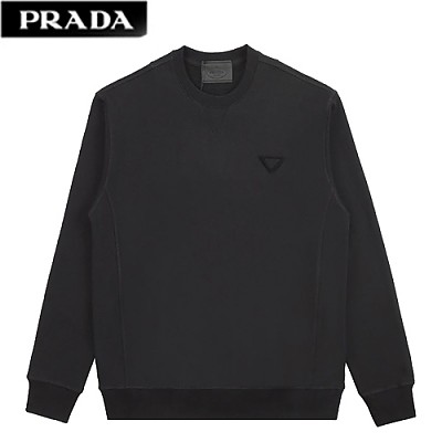 PRADA-10315 프라다 블랙 트라이앵글 아플리케 디테일 스웨트셔츠 남성용