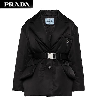 PRADA-29Z862 프라다 블랙 리나일론 다운 코트 여성용