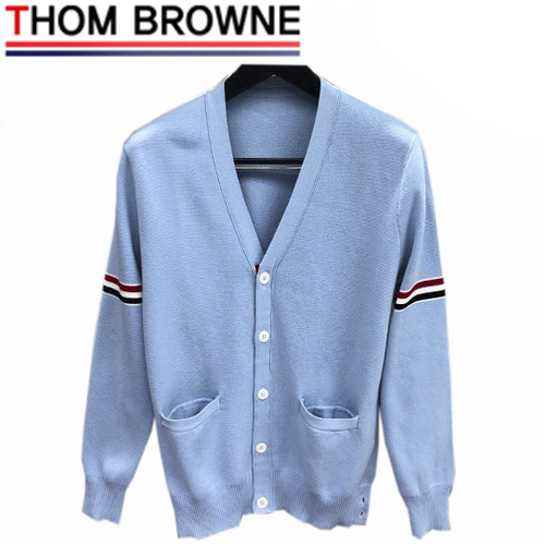 THOM BROWNE-11149 톰 브라운 라이트 블루 스트라이프 장식 가디건 남성용