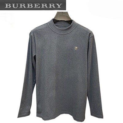 BURBERRY-12099 버버리 화이트 메탈 로고 장식 긴팔 티셔츠 남성용